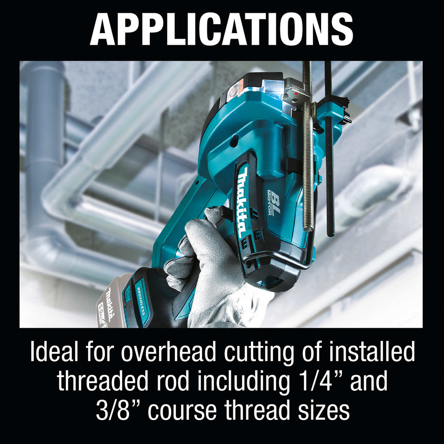 Makita XCS03Z 18V LXT® Lithium‑Ion Brushless Cordless Threaded Rod Cutter, Tool Only