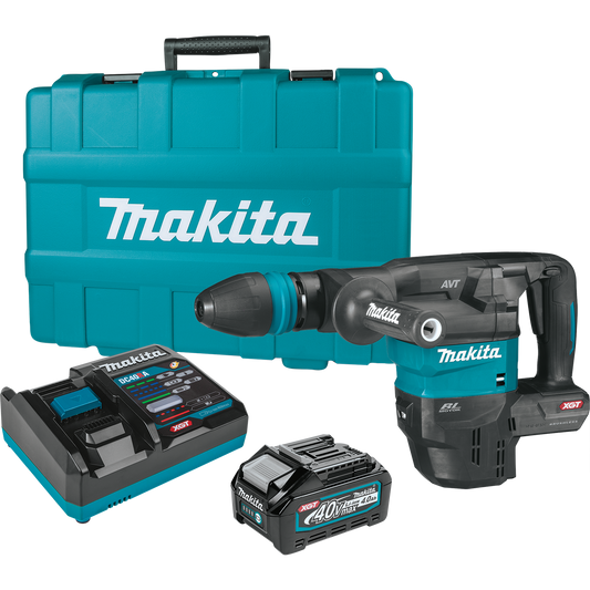 Makita GMH01M1 40V max XGT® Brushless Cordless 15 lb. SDS‑MAX AVT® Demolition Hammer Kit, AWS® Capable (4.0Ah)