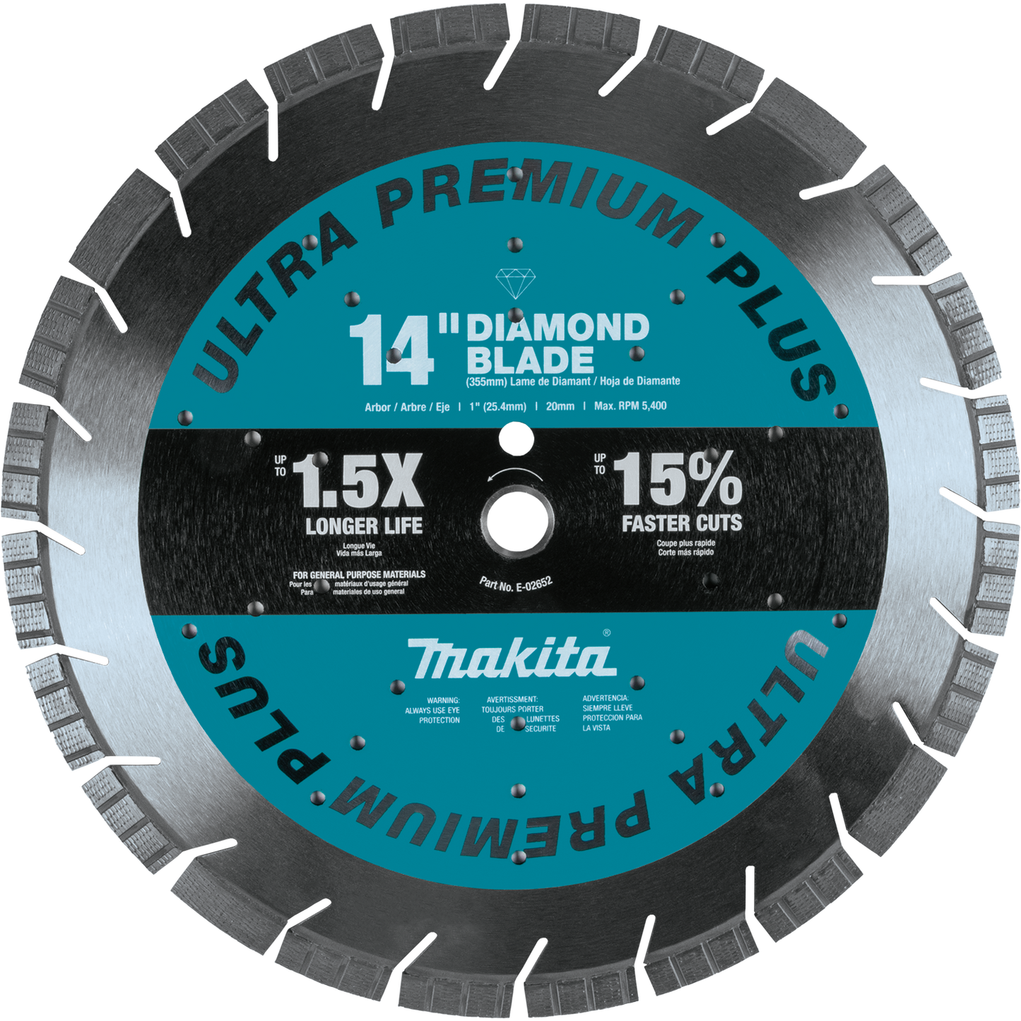 Makita E-02652 14" Ultra‑Premium Plus Diamond Blade, Segmented