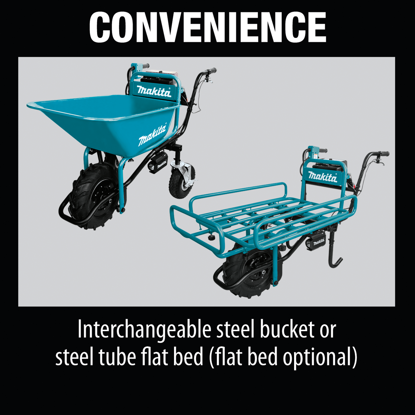 Makita XUC01X1 18V X2 LXT® Brushless Cordless Power‑Assisted Wheelbarrow, Tool Only