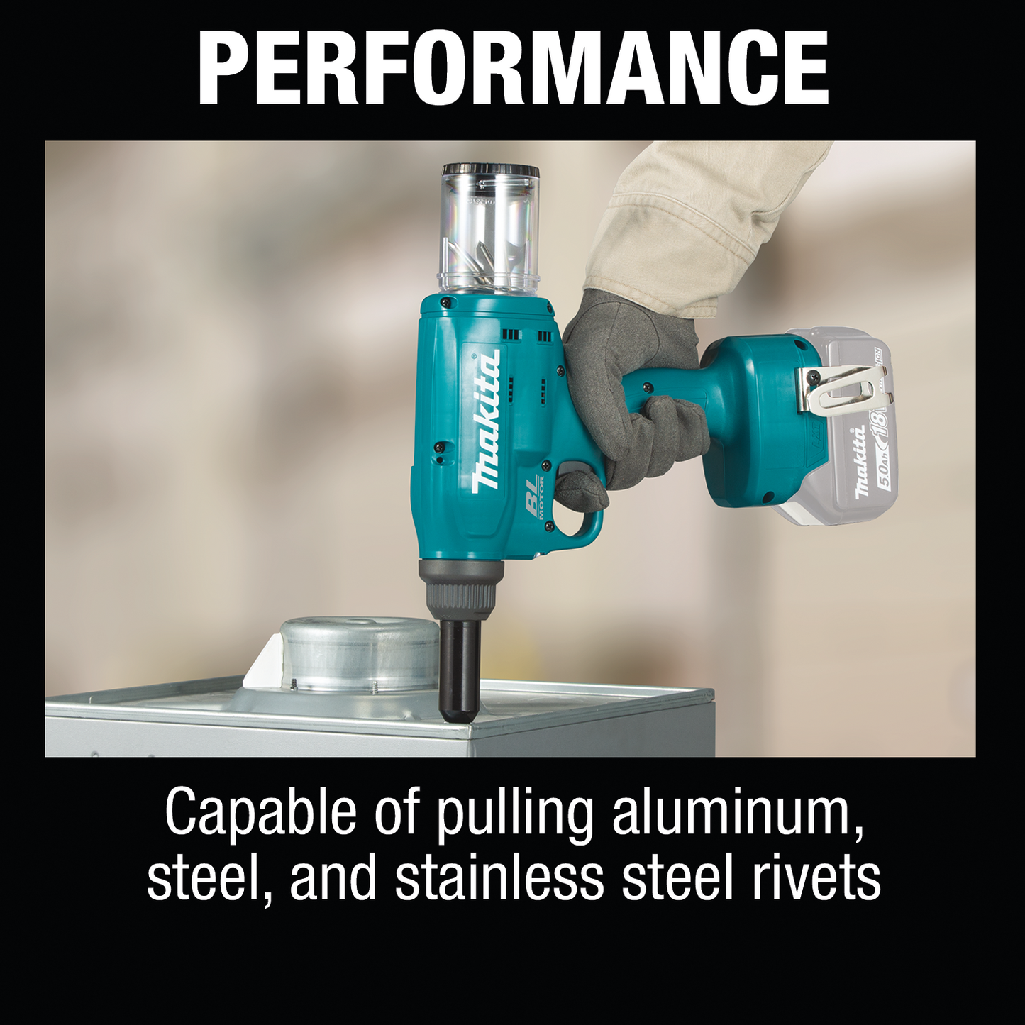 Makita XVR02Z 18V LXT® Lithium‑Ion Brushless Cordless Rivet Tool, Tool Only