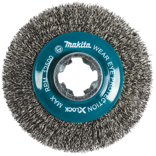 Makita D-72665 X‑LOCK 4‑1/2" Carbon Steel Crimped Wire Wheel Brush