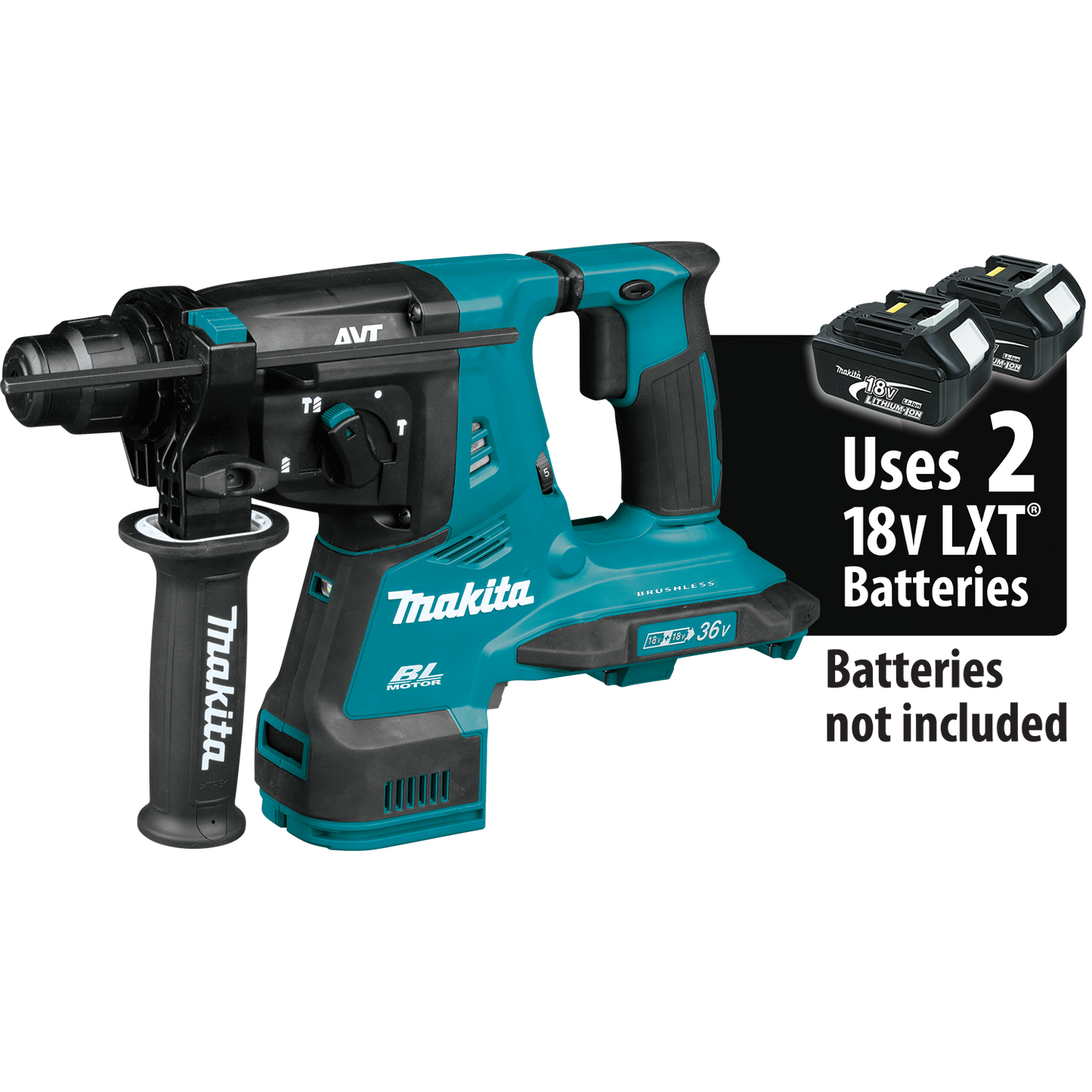 Makita XRH10Z 36V (18V X2) Lxt® Brushless 11/8" Avt® Rotary Hammer, Accepts Sdsplus Bits, Aft®, Aws® Capable, Tool Only