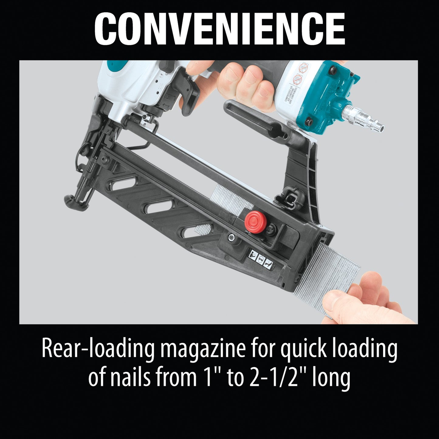 Makita AF601 16 Gauge, 2‑1/2" Straight Finish Nailer
