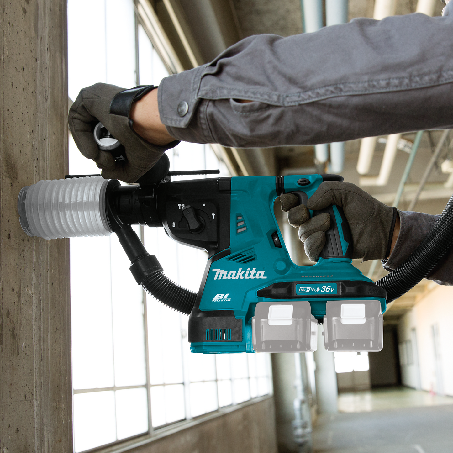 Makita XRH10Z 36V (18V X2) Lxt® Brushless 11/8" Avt® Rotary Hammer, Accepts Sdsplus Bits, Aft®, Aws® Capable, Tool Only