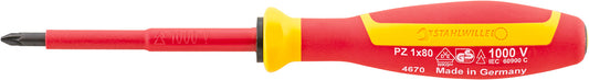 Stahlwille 46703000 4670 VDE 0 VDE POZIDRIV-SCHRAUBENDREHER MIT DRALL-GRIFF Vde Cross-Head Screwdriver Pz Drall+