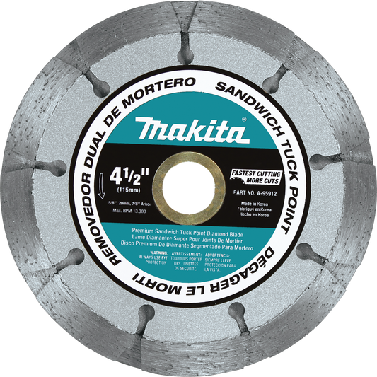 Makita A-95912 4‑1/2" Dual Sandwich Diamond Tuck Point Blade