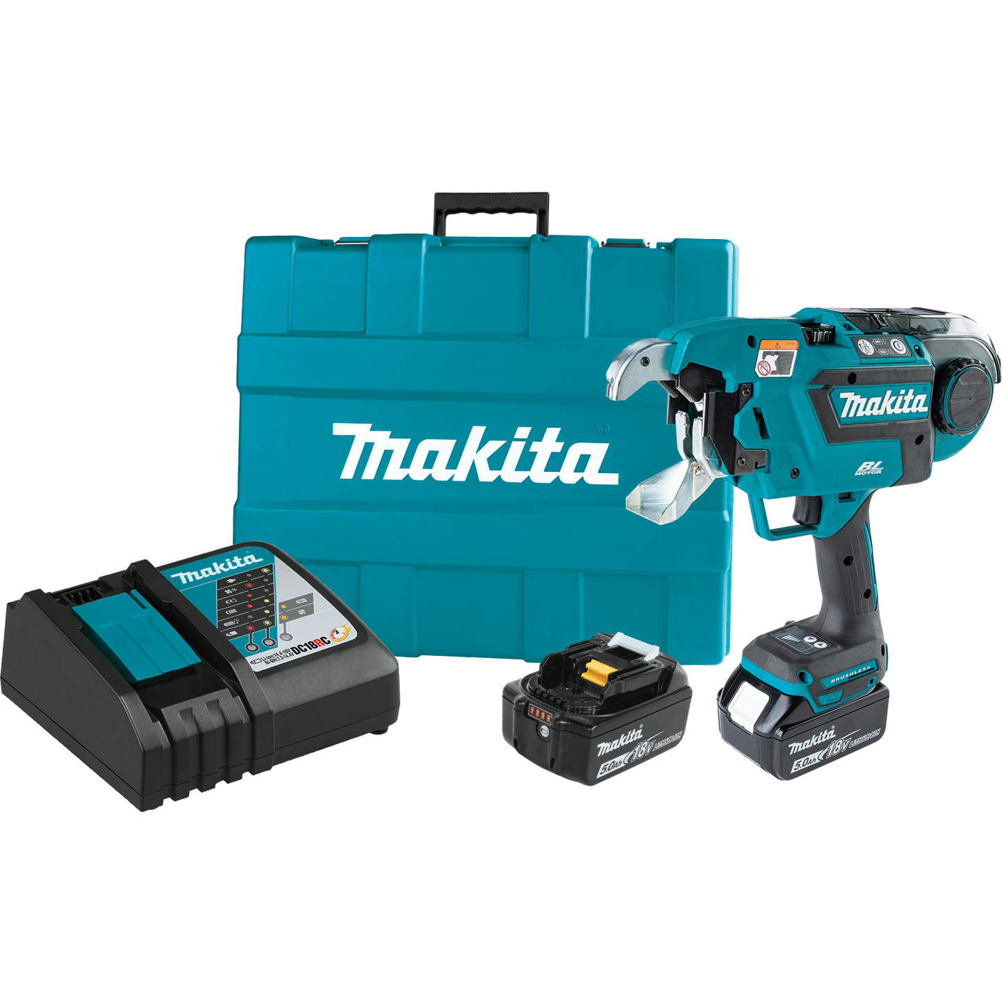 Makita XRT02TK 18V LXT® Lithium‑Ion Brushless Cordless Deep Capacity Rebar Tying Tool Kit (5.0Ah)