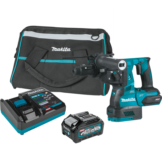 Makita GRH02M1 40V max XGT® Brushless Cordless 1‑1/8" SDS‑PLUS AVT® Rotary Hammer Kit, with Interchangeable Chuck, AWS® Capable (4.0Ah)