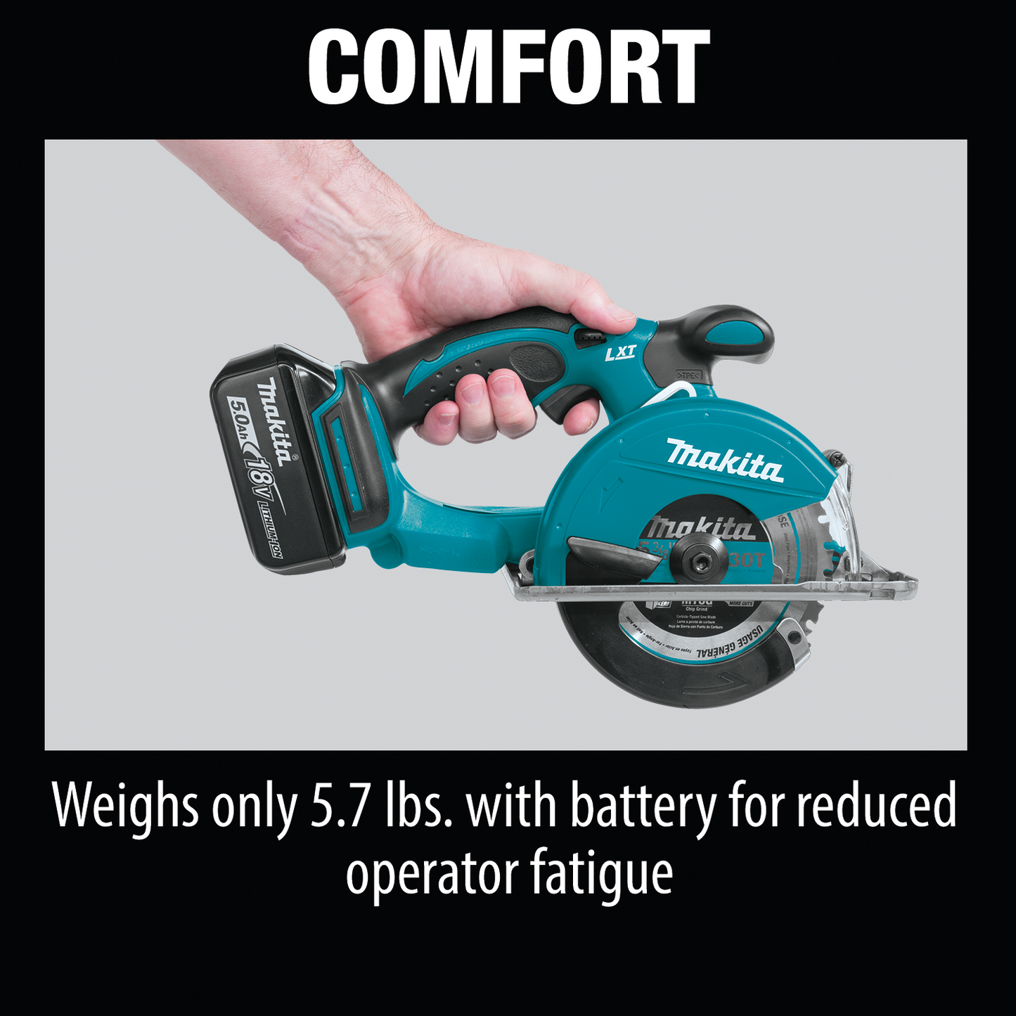 Makita XSC01T 18V LXT® Lithium‑Ion Cordless 5‑3/8" Metal Cutting Saw Kit (5.0Ah)