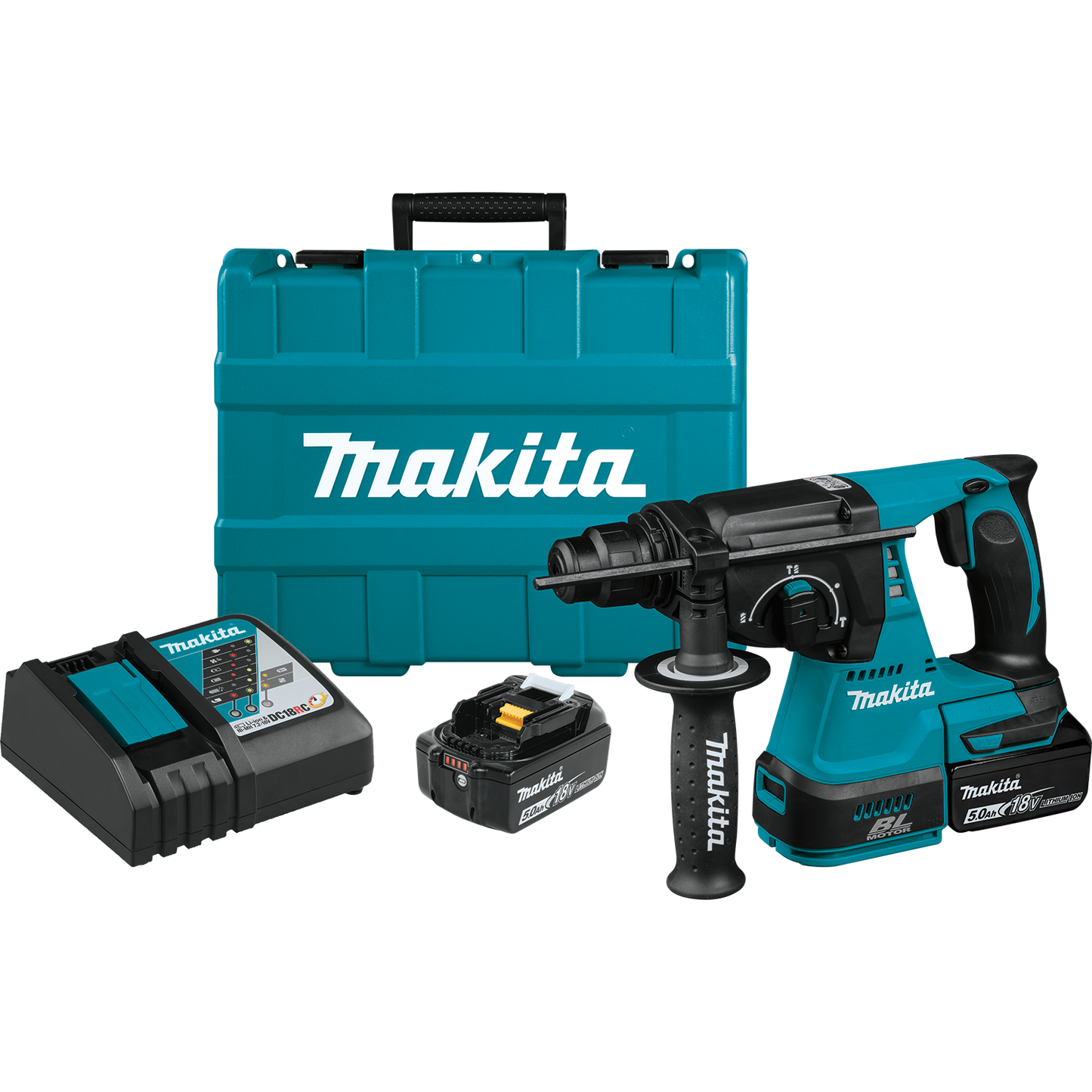 Makita XRH01T 18V LXT® Lithium‑Ion Brushless Cordless 1" SDS‑PLUS Rotary Hammer Kit (5.0Ah)