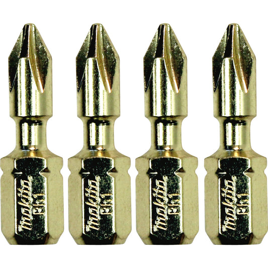 Makita B-34936 Impact GOLD® #1 Phillips Insert Bit, 4/pk