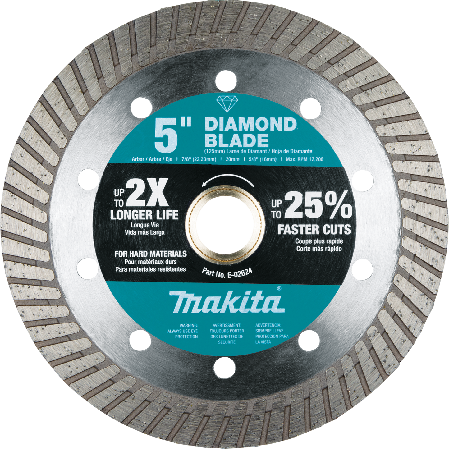 Makita E-02624 5" Diamond Blade, Turbo, Hard Material