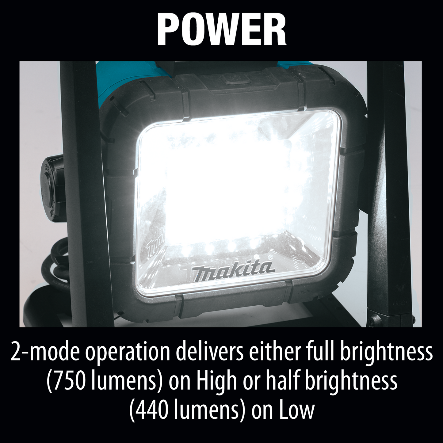 Makita DML805 18V LXT® Lithium‑Ion Cordless/Corded 20 L.E.D. Work Light, Light Only