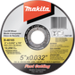 Makita B-46165-25 5" x .032" x 7/8" Ultra Thin Cut‑Off Wheel, Stainless, 25/pk