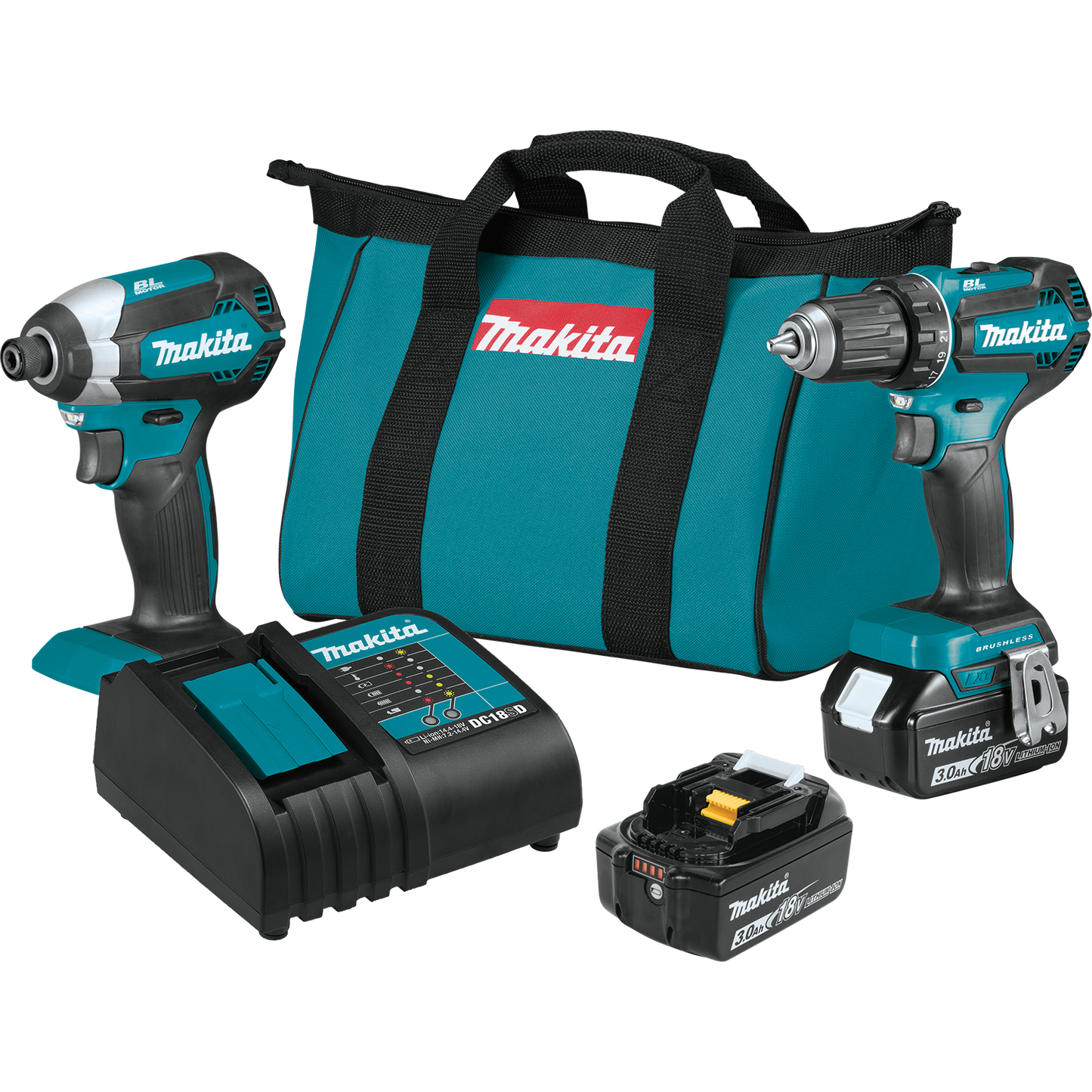 Makita XT281S 18V LXT® Lithium‑Ion Brushless Cordless 2‑Pc. Combo Kit (3.0Ah)