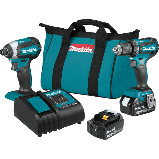 Makita XT281S 18V LXT® Lithium‑Ion Brushless Cordless 2‑Pc. Combo Kit (3.0Ah)