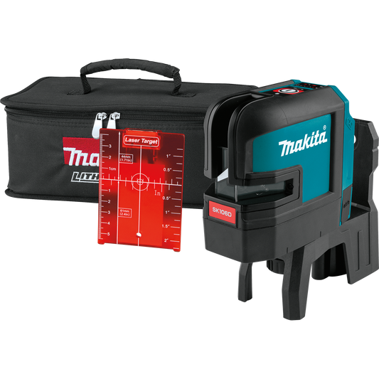 Makita SK106DZ 12V max CXT® Lithium‑Ion Cordless Self‑Leveling Cross‑Line/4‑Point Red Beam Laser, Tool Only