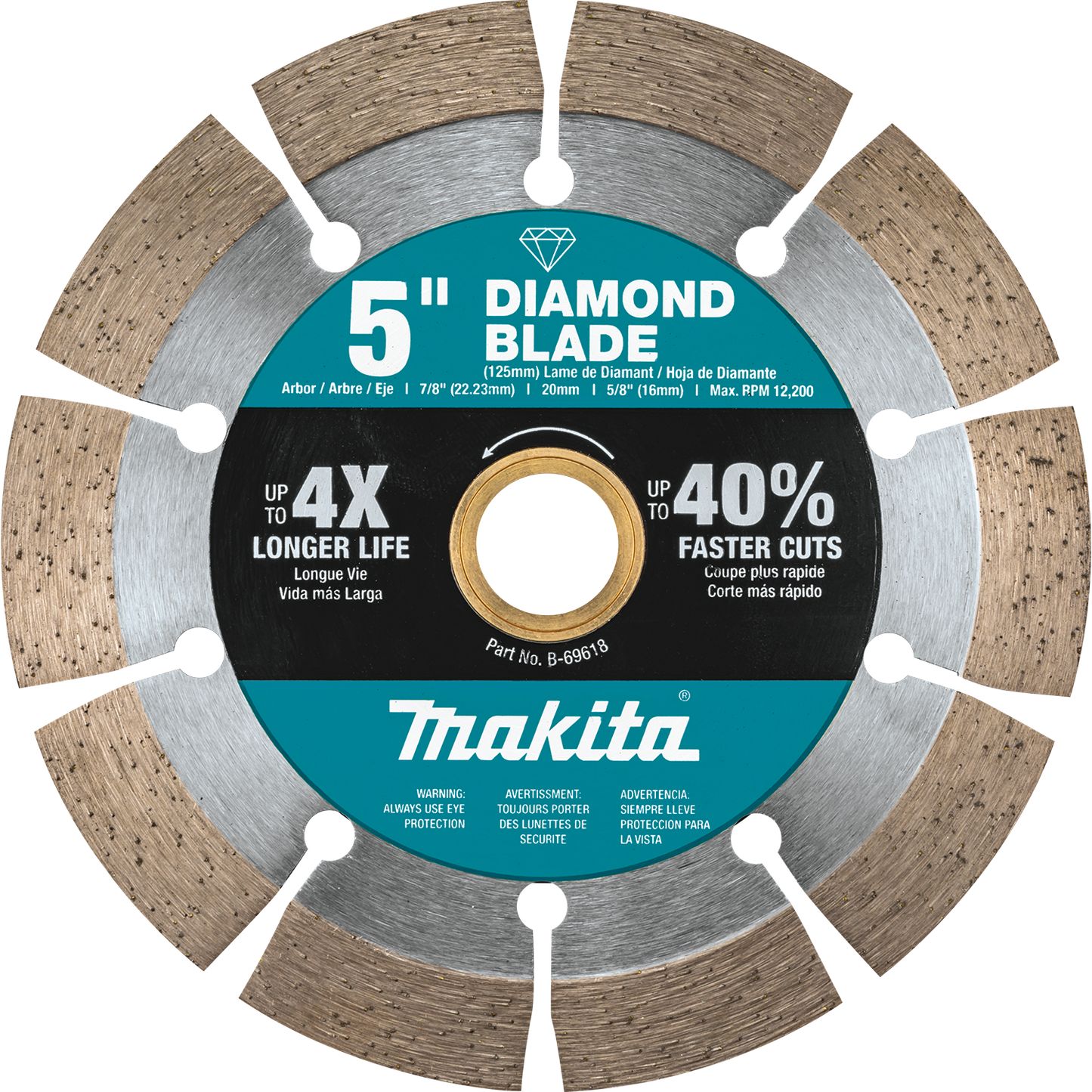 Makita B-69618 5" Diamond Blade, Segmented, General Purpose