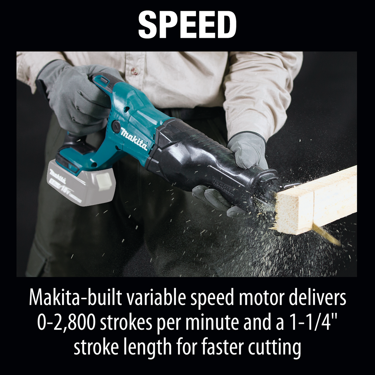 Makita XRJ04Z 18V LXT® Lithium‑Ion Cordless Recipro Saw, Tool Only