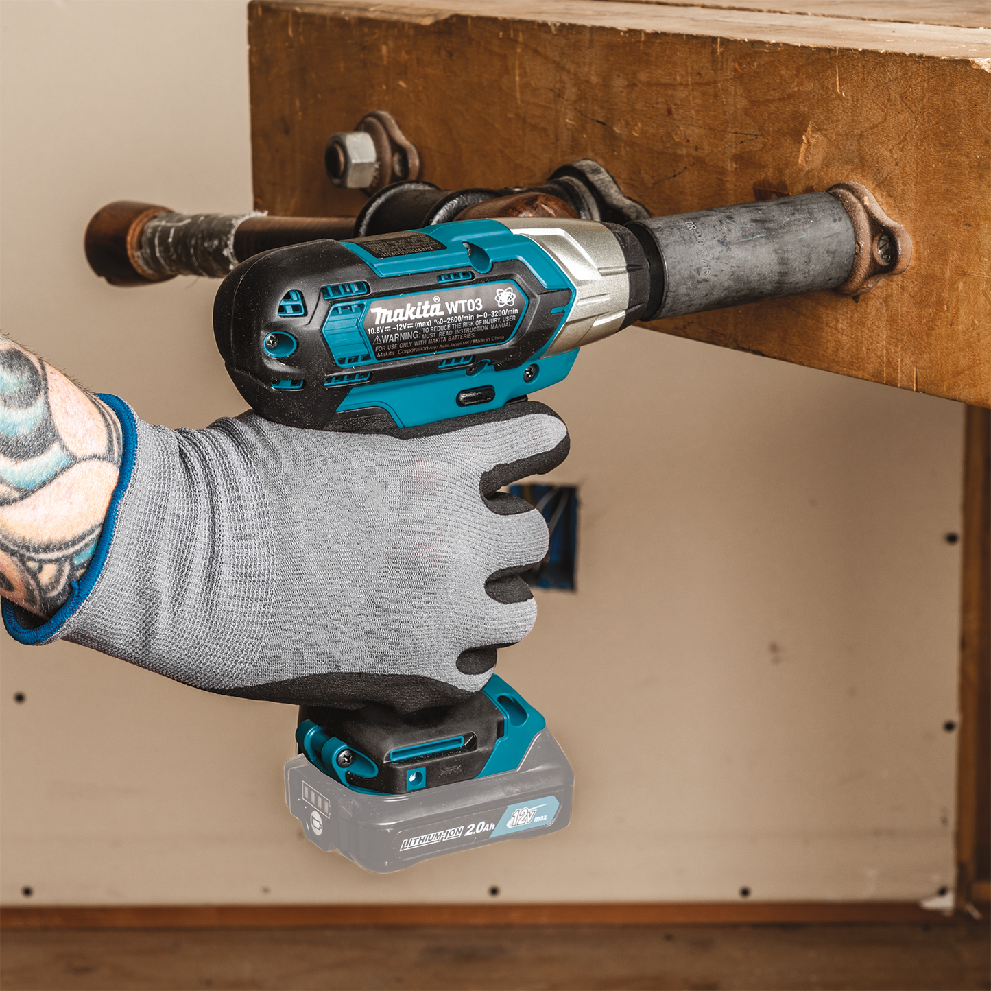 Makita WT03Z 12V max CXT® Lithium‑Ion Cordless 1/2" Sq. Drive Impact Wrench, Tool Only