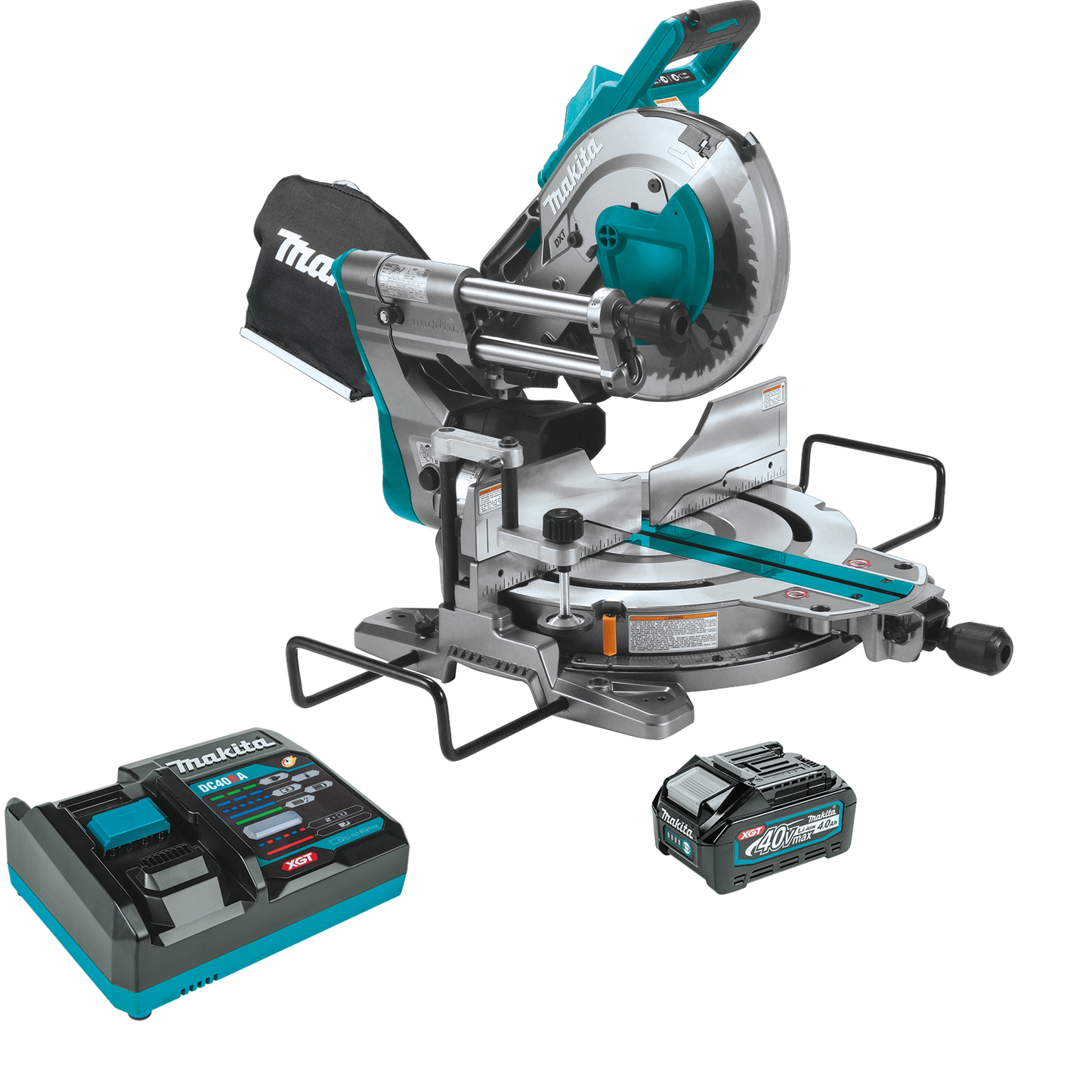 Makita GSL03M1 40V max XGT® Brushless Cordless 10" Dual‑Bevel Sliding Compound Miter Saw Kit, AWS® Capable (4.0Ah)