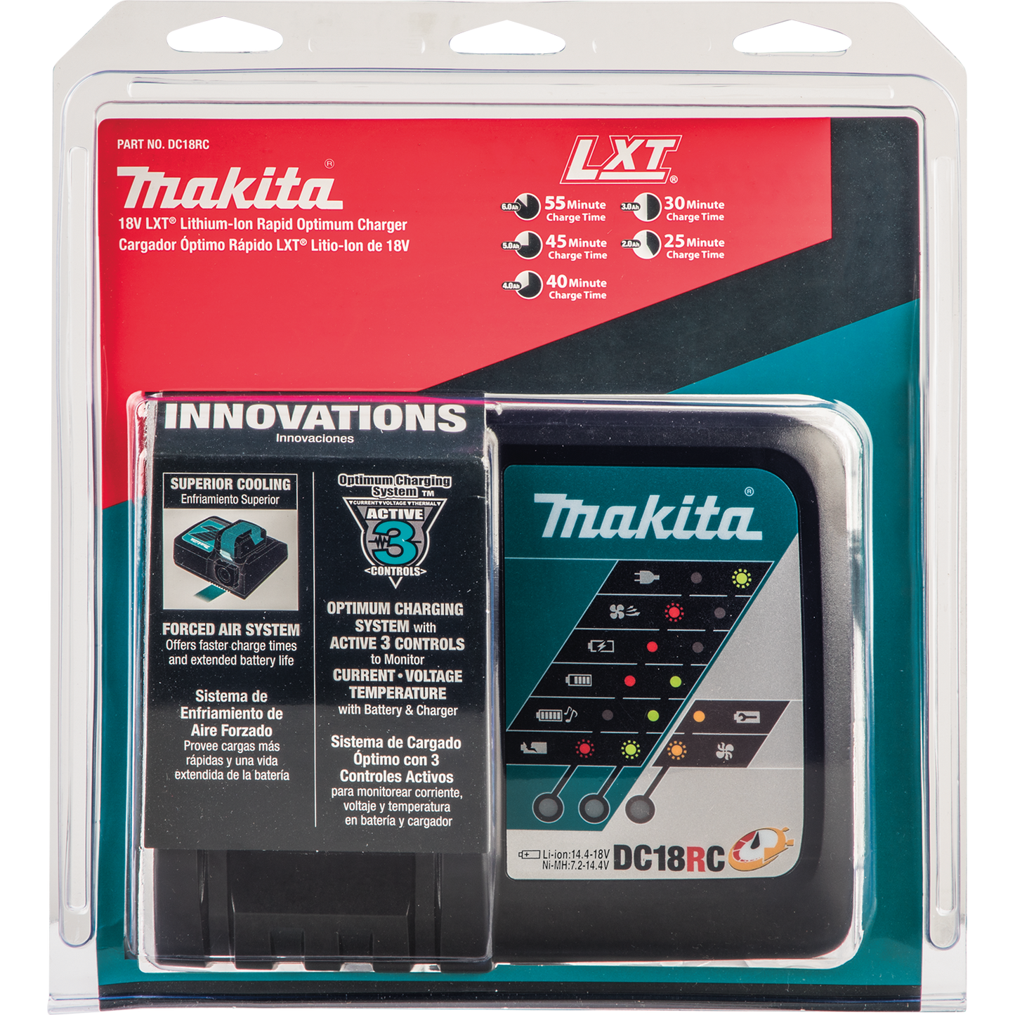 Makita DC18RC 18V LXT® Lithium‑Ion Rapid Optimum Charger