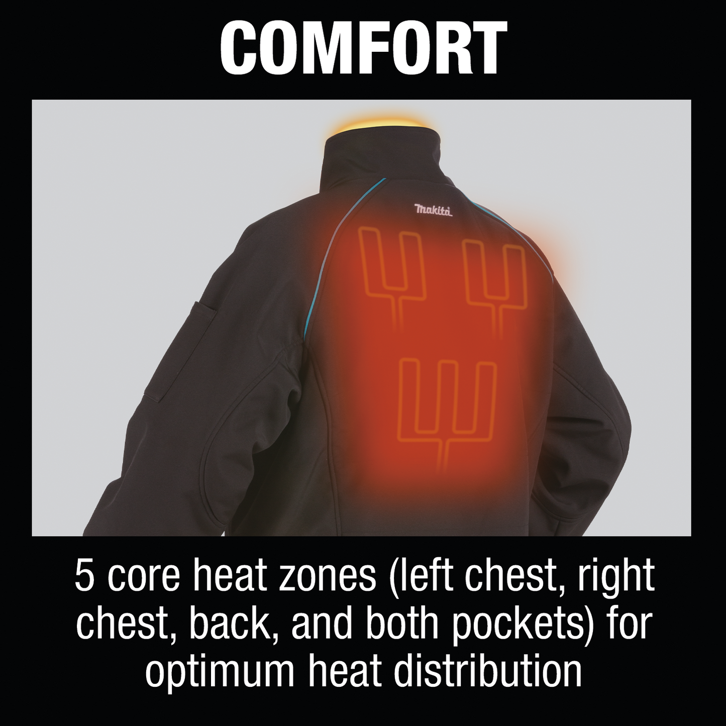 Makita DCJ205ZXL 18V LXT® Lithium‑Ion Cordless Heated Jacket, Jacket Only (Black, XL)