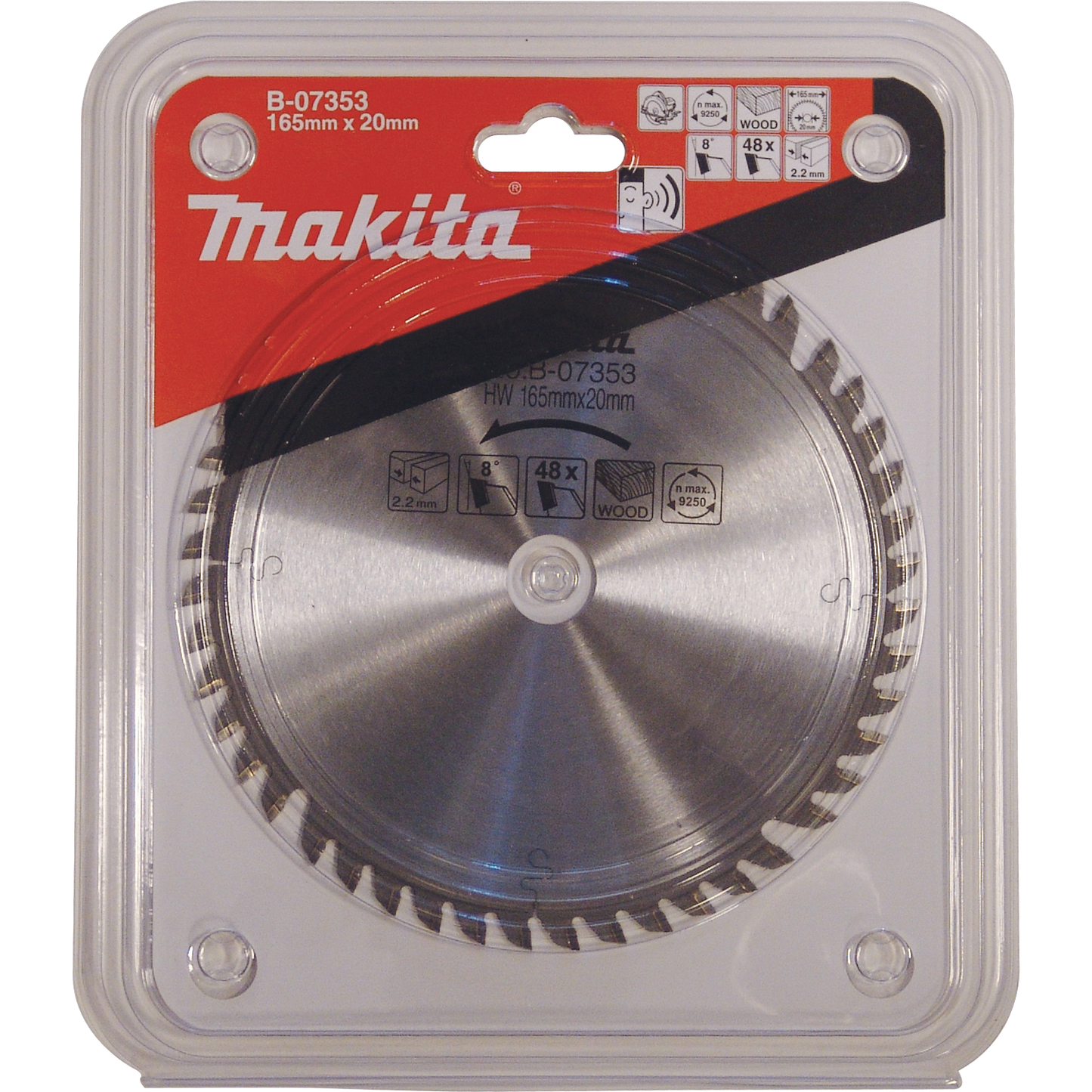 Makita B-07353 6‑1/2" 48T Carbide‑Tipped Plunge Saw Blade