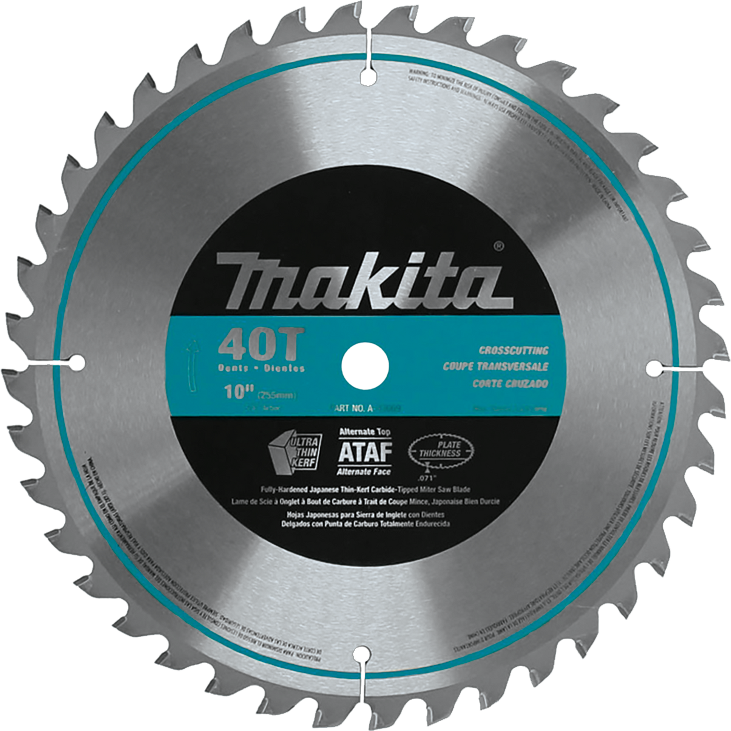 Makita A-93669 10" 40T Micro‑Polished Miter Saw Blade