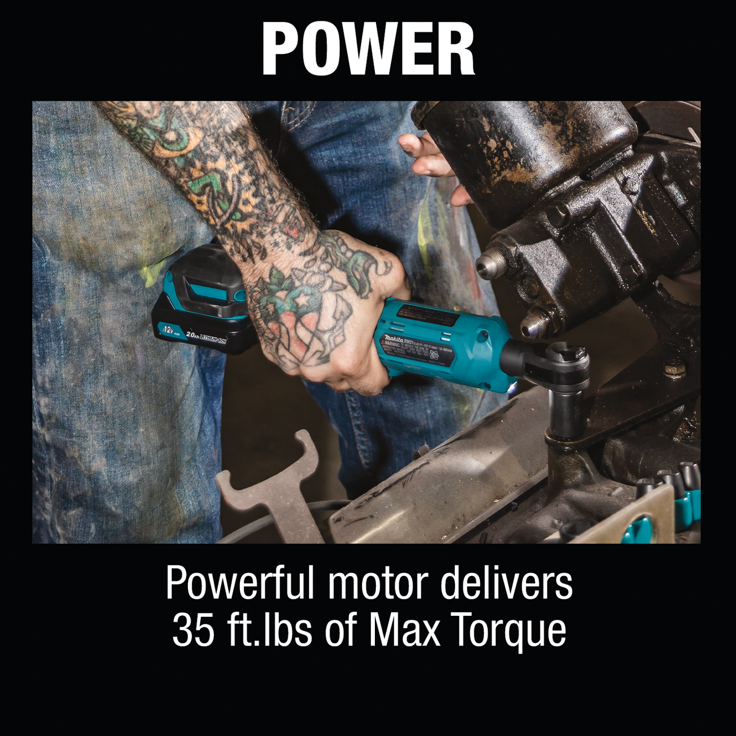 Makita RW01R1 12V max CXT® Lithium‑Ion Cordless 3/8" / 1/4" Sq. Drive Ratchet Kit (2.0Ah)