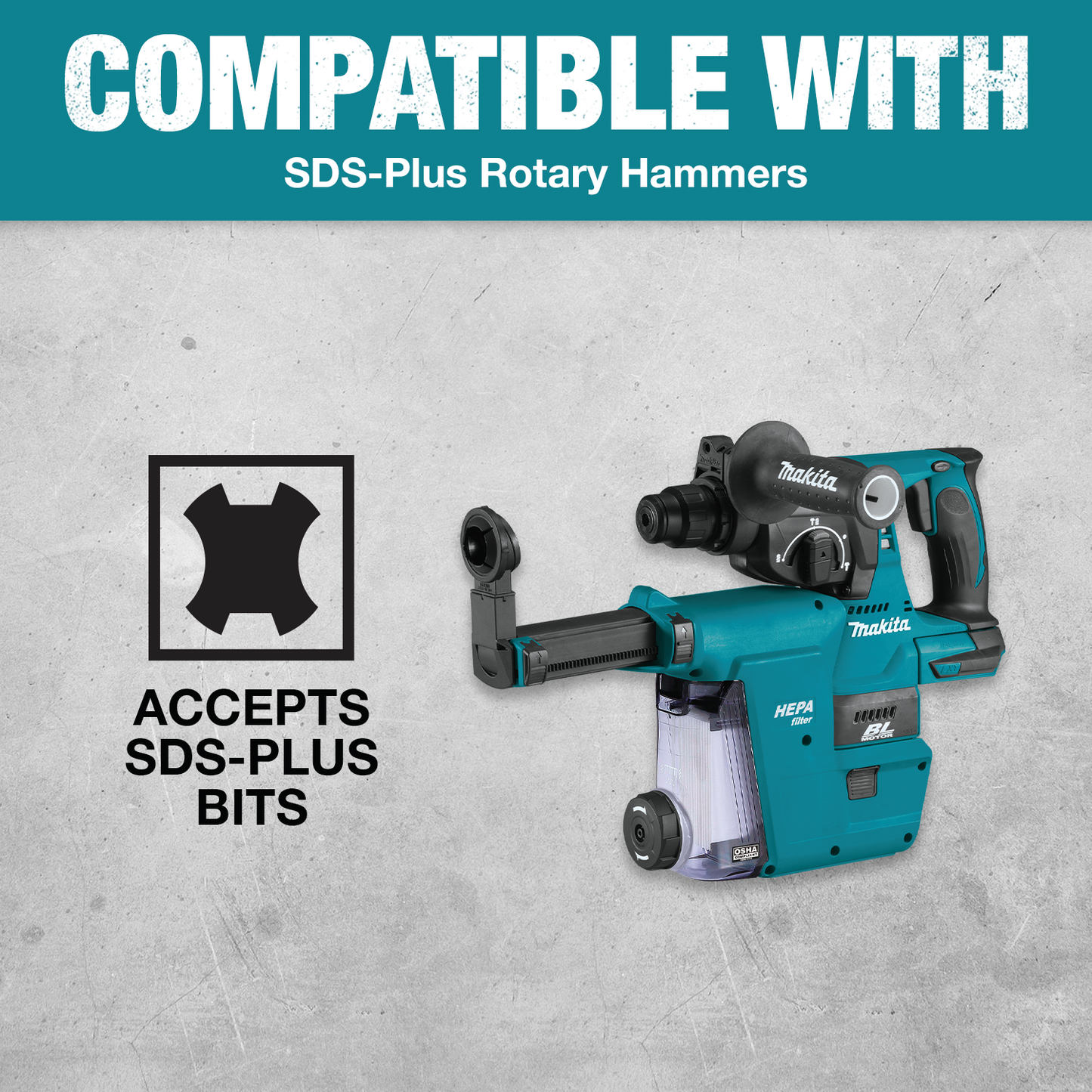 Makita B-60969 5 Pc. SDS‑PLUS Bit Set, 2‑Cutter