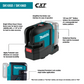 Makita SK106DZ 12V max CXT® Lithium‑Ion Cordless Self‑Leveling Cross‑Line/4‑Point Red Beam Laser, Tool Only