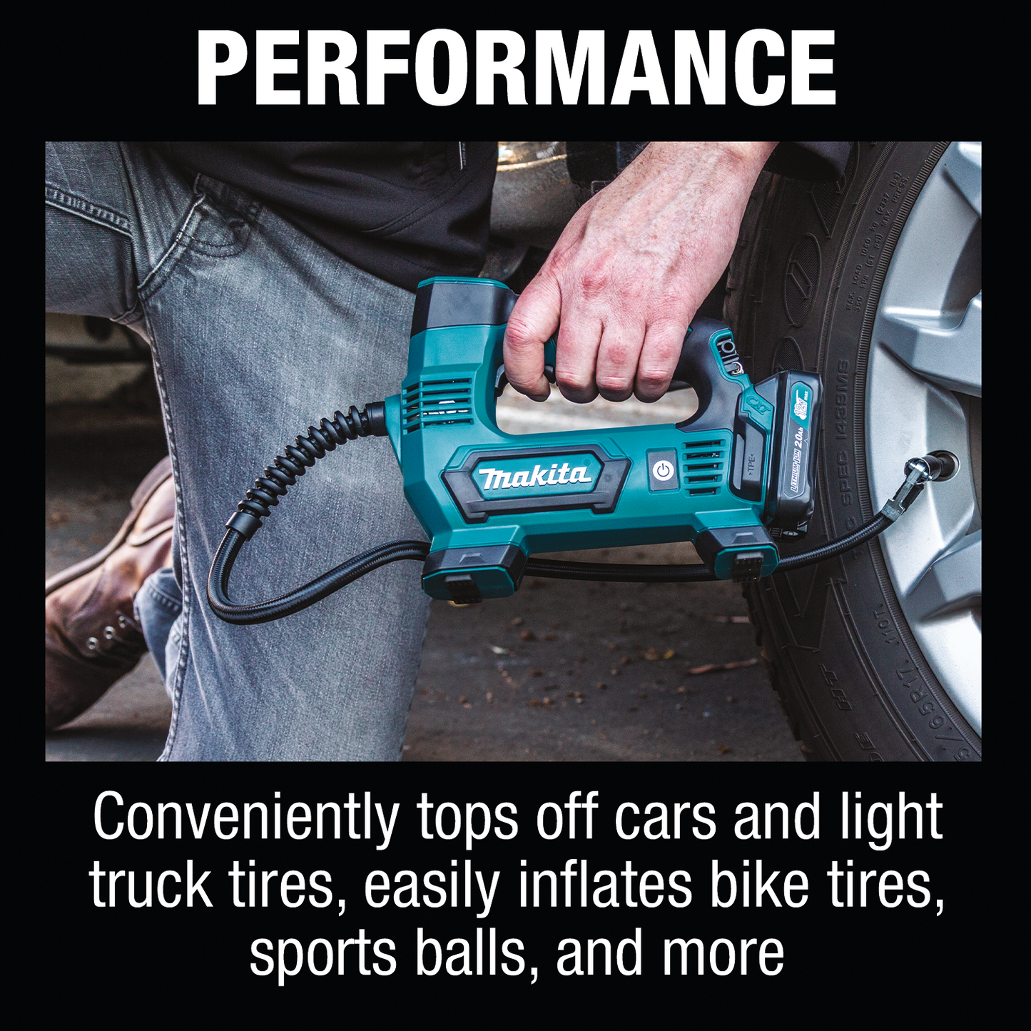 Makita MP100DWRX1 12V max CXT® Lithium‑Ion Cordless Inflator Kit (2.0Ah)