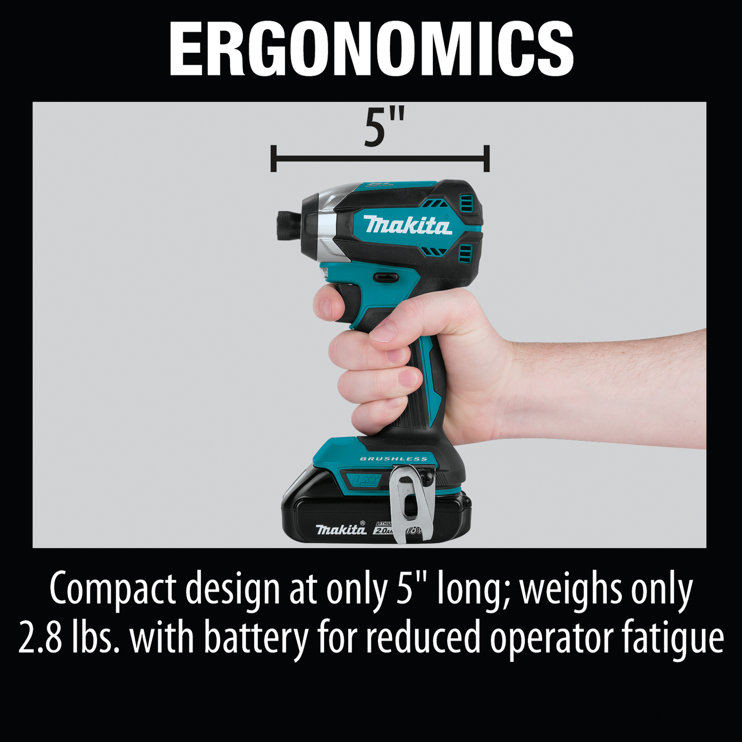 Makita XDT13R 18V LXT® Lithium‑Ion Compact Brushless Cordless Impact Driver Kit (2.0Ah)