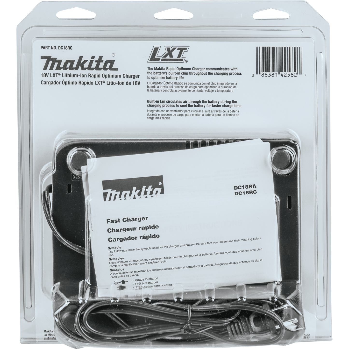 Makita DC18RC 18V LXT® Lithium‑Ion Rapid Optimum Charger