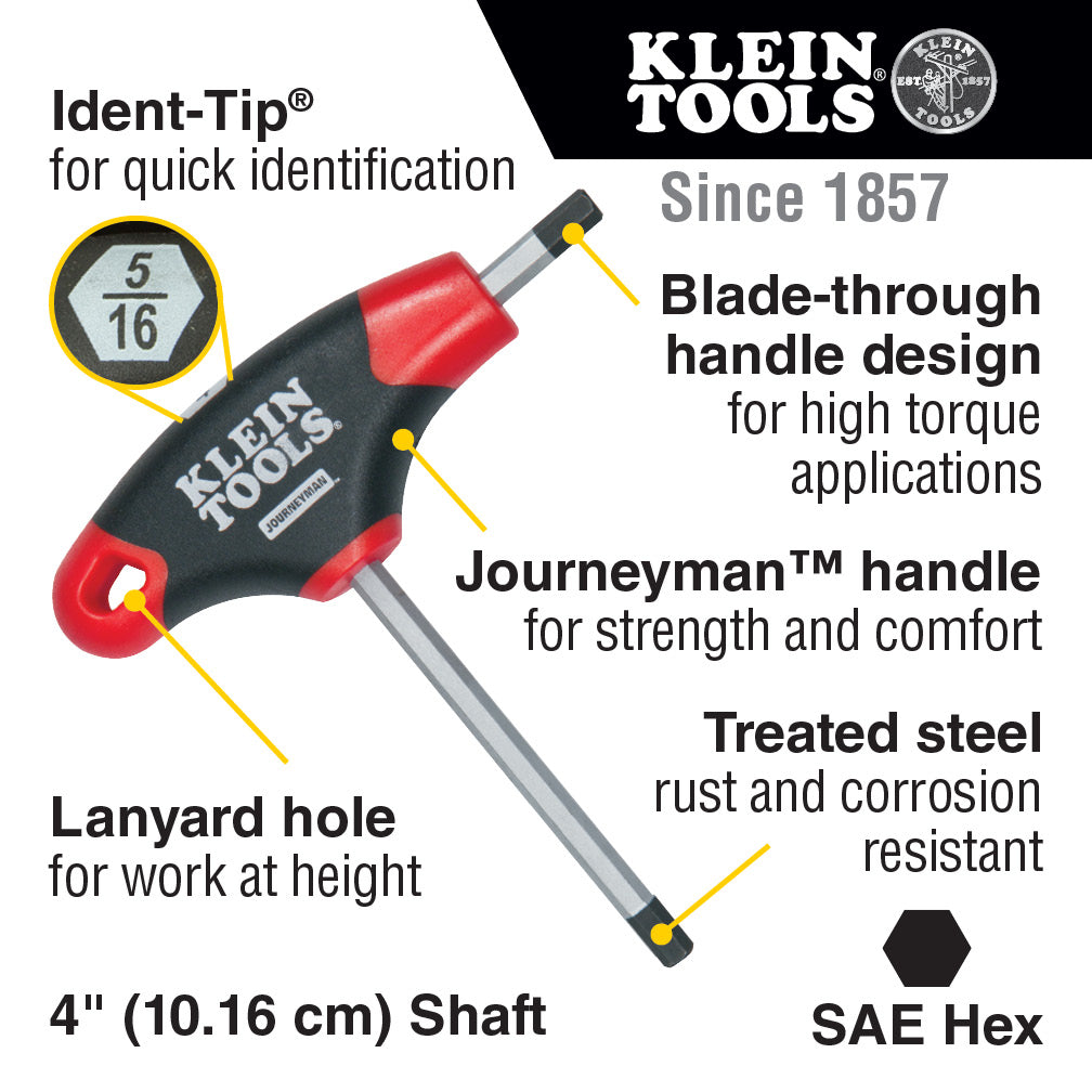 Klein Tools JTH410E 10 Pc. Sae Journeyman T-Handle Set W/ Stand