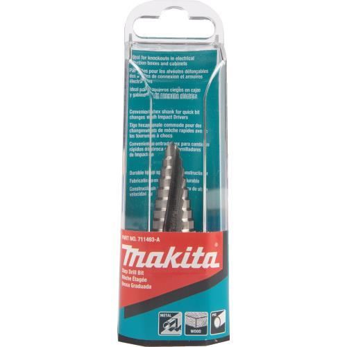 Makita 711493-A 1/4" ‑ 3/4" H.S.S. Step Drill Bit, 1/4" Hex Shank