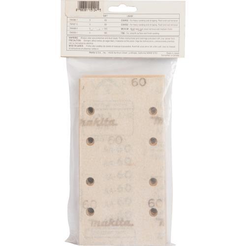 Makita 794566-7 3 2/3" X 7 1/8" Abrasive Paper, Hook And Loop, 60 Grit, 5/Pk