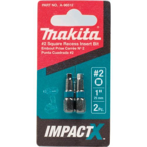 Makita A-96512 ImpactX #2 Square Recess 1³ Insert Bit, 2/pk