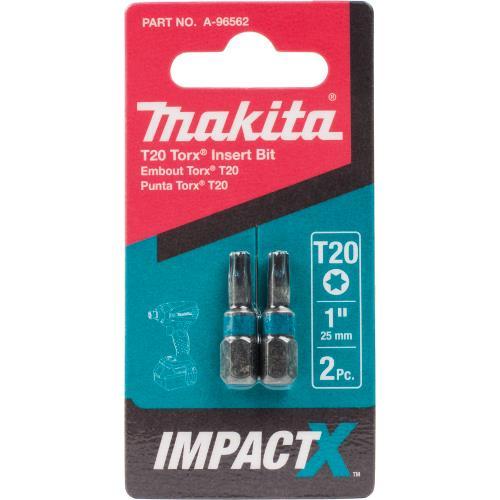 Makita A-96562 ImpactX™ T20 Torx® 1″ Insert Bit, 2/pk