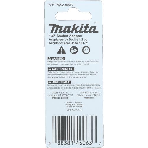 Makita A-97069 ImpactX™ 1/2″ x 2″ Socket Adapter