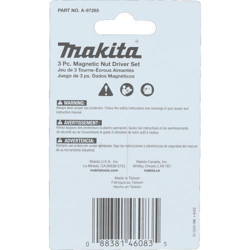 Makita A-97265 ImpactX™ 3 Pc. 1‑3/4″ Magnetic Nut Driver Set