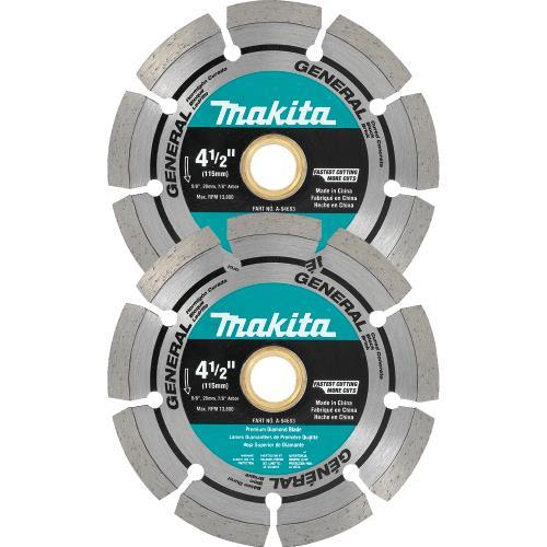Makita A-97623 4‑1/2" Diamond Blade, Segmented, General Purpose, 2/pk