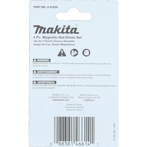 Makita A-97639 ImpactX™ 4 Pc. 1‑3/4″ Magnetic Nut Driver Set