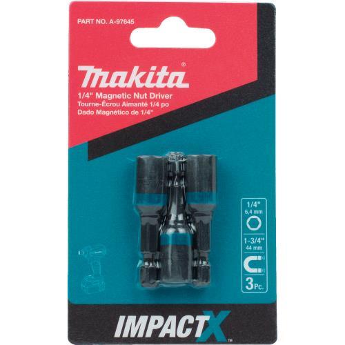 Makita A-97645 ImpactX™ 1/4″ x 1‑3/4″ Magnetic Nut Driver, 3/pk