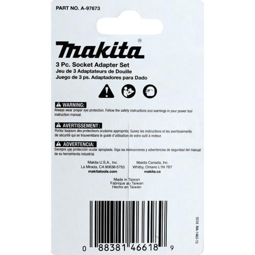 Makita A-97673 ImpactX™ 3 Pc. 2″ Socket Adapter Set
