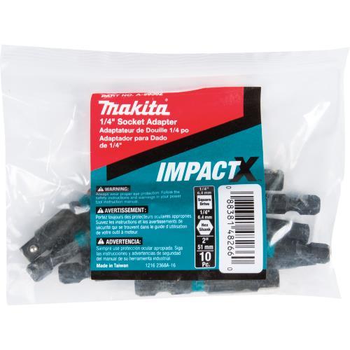 Makita A-99362 ImpactX™ 1/4″ x 2″ Socket Adapter, 10/pk, Bulk