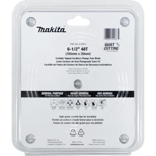 Makita A-99932 6‑1/2" 48T Carbide‑Tipped Cordless Plunge Saw Blade