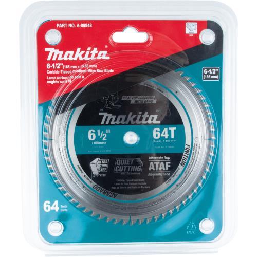 Makita A-99948 6‑1/2" 64T Carbide‑Tipped Ultra‑Thin Kerf Saw Blade